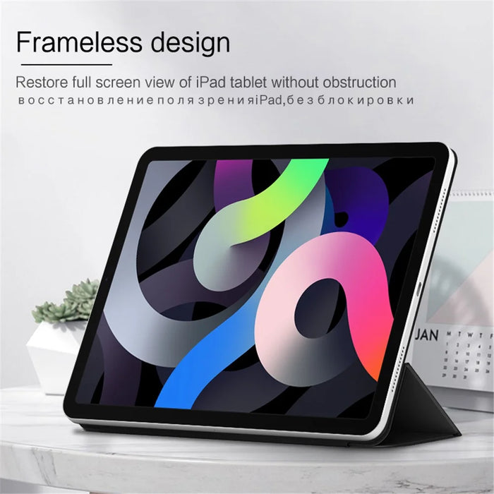 Thickened Strong Magnet Frameless Leather Tablet Cover for iPad Air (2020)/Air (2022) - Black - 3
