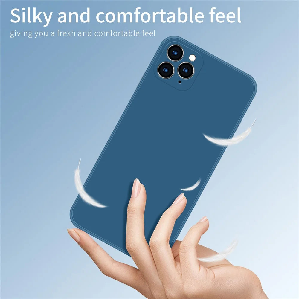 PINWUYO Soft Silicone Precise Cut-Out Cell Phone Case Cover Protector for iPhone 11 Pro Max - Blue - 6