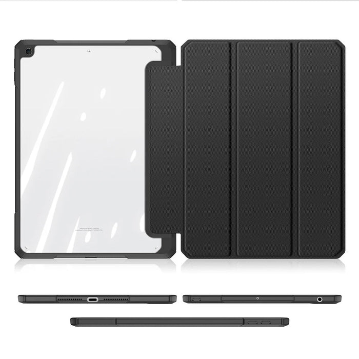DUX DUCIS TOBY Series Business Style Leather Tablet Case Tri-fold Stand Cover for iPad 10.2 (2021)/(2020)/(2019) - Black - 3