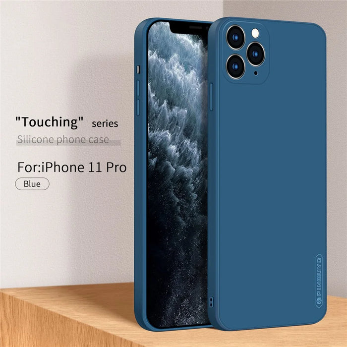 PINWUYO Flexible Silicone Mobile Phone Back Case Cover for iPhone 11 Pro - Blue - 3