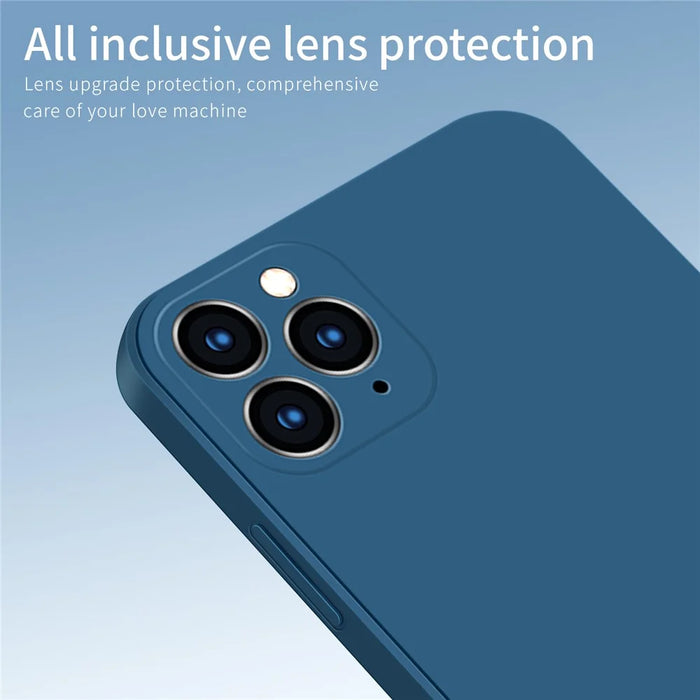 PINWUYO Flexible Silicone Mobile Phone Back Case Cover for iPhone 11 Pro - Blue - 5