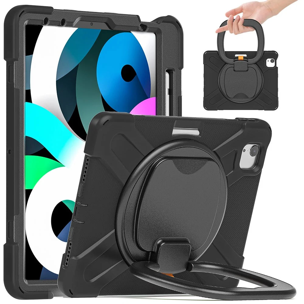 PC + Silicone Kickstand Case for iPad Air 11 (2026) / (2025) / (2024) / Air (2020) / (2022) / Pro 11 (2022) /  (2021) / (2020) / (2018) - Black / Black - 1
