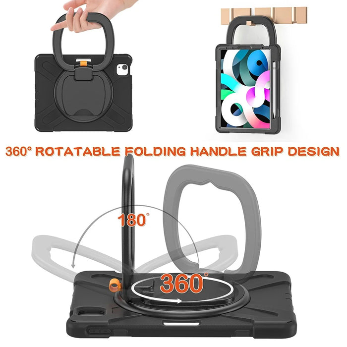 PC + Silicone Kickstand Case for iPad Air 11 (2026) / (2025) / (2024) / Air (2020) / (2022) / Pro 11 (2022) /  (2021) / (2020) / (2018) - Black / Black - 6