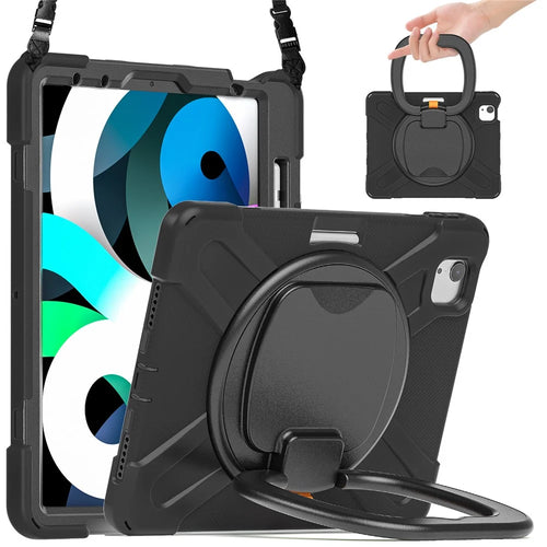 PC + Silicone Case with Strap for iPad Air 11 (2026) / (2025) / (2024) / Air (2020) / (2022) / Pro 11 (2022) / (2021) / (2020) / (2018) - Black / Black - 1