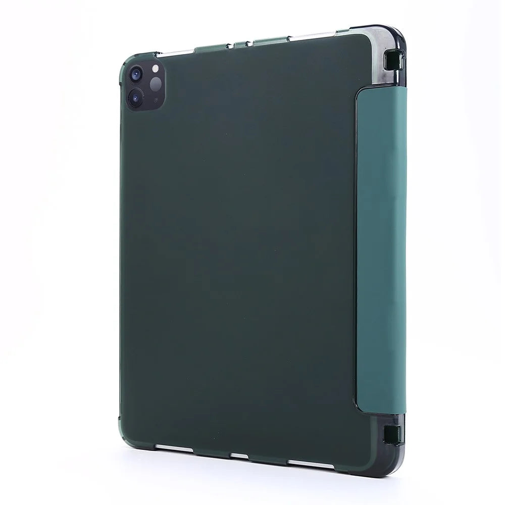 TPU + PU Leather Stand Smart Tablet Case for iPad Pro 11-inch (2021) - Dark Green - 4