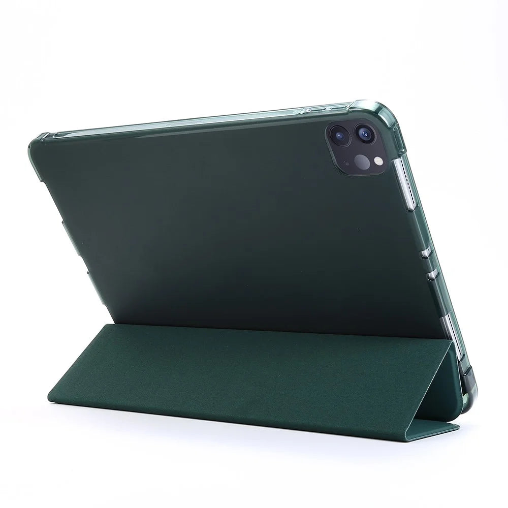 TPU + PU Leather Stand Smart Tablet Case for iPad Pro 11-inch (2021) - Dark Green - 5