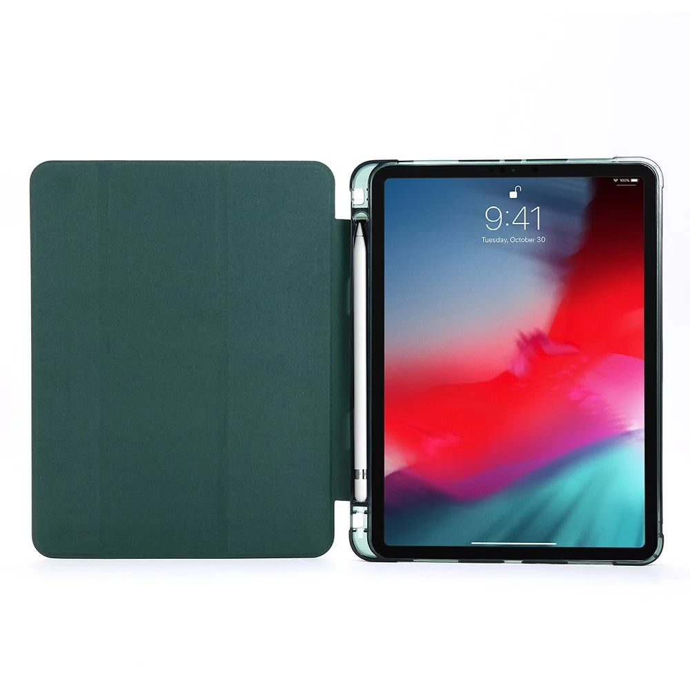 TPU + PU Leather Stand Smart Tablet Case for iPad Pro 11-inch (2021) - Dark Green - 6
