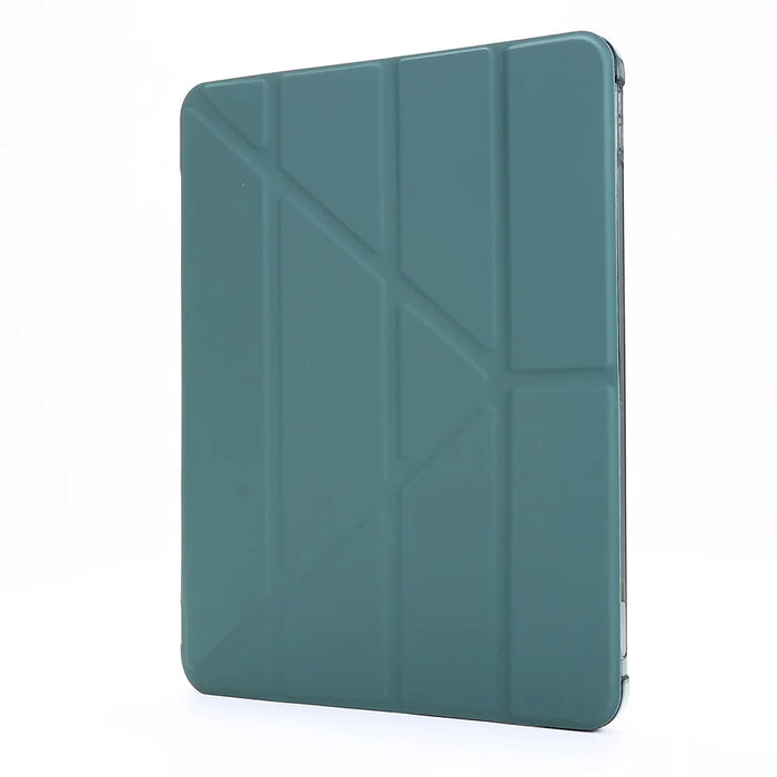 Deformable Stand Leather Tablet Case with Auto Wake/Sleep Function for iPad Pro 12.9-inch (2021) - Dark Green - 2