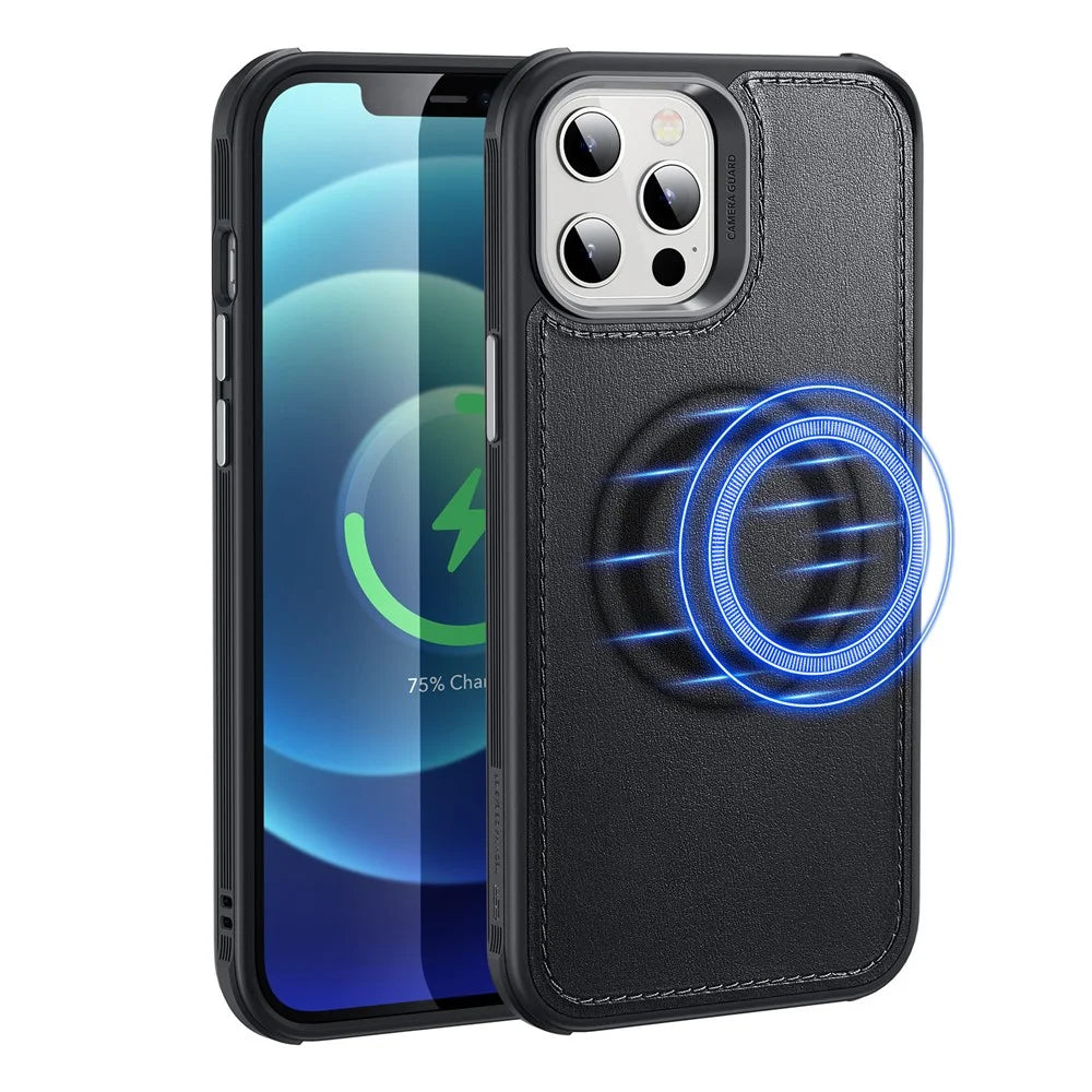 ESR Metro Vegan Magnetic Charging Cover Genuine Leather Phone Case Compatible with MagSafe MFM Case for iPhone 12 6.1 inch / 12 Pro 6.1 inch - 1