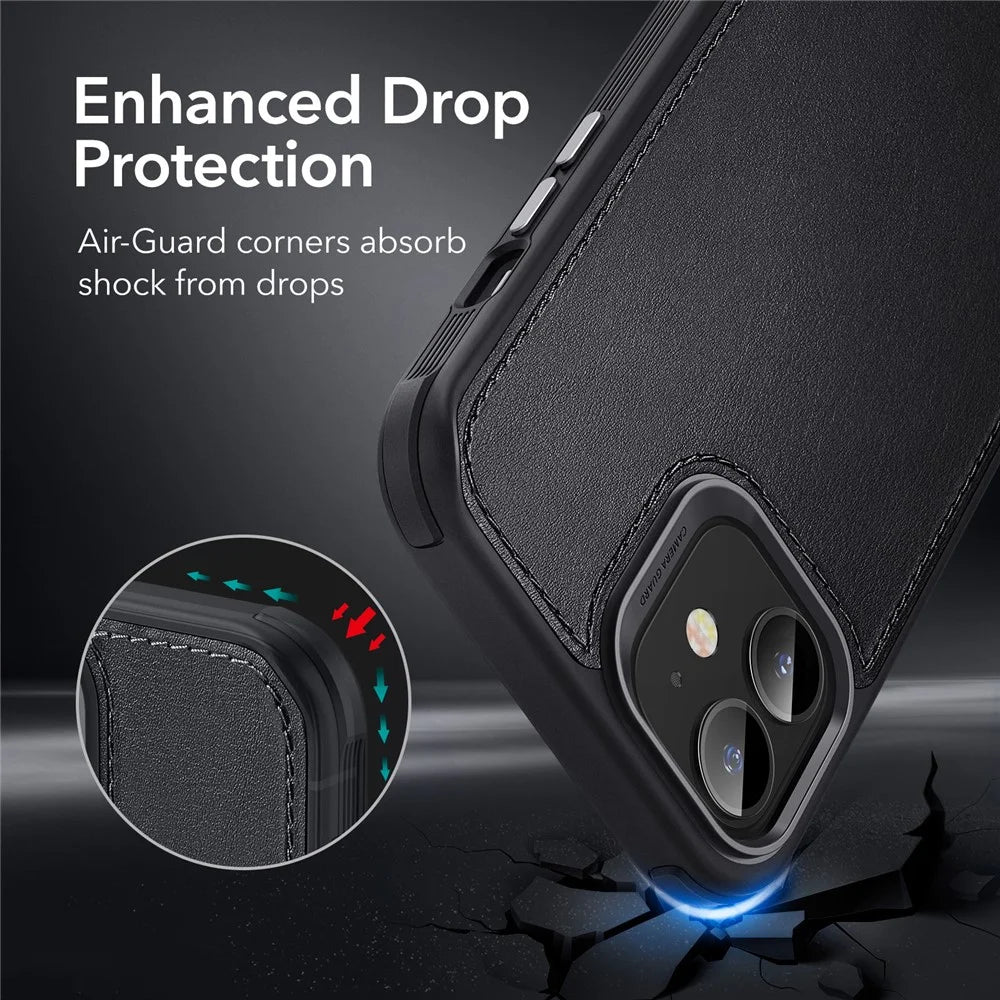 ESR Metro Vegan Magnetic Charging Cover Genuine Leather Phone Case Compatible with MagSafe MFM Case for iPhone 12 6.1 inch / 12 Pro 6.1 inch - 4