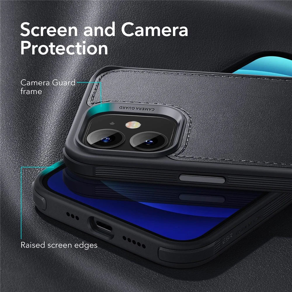ESR Metro Vegan Magnetic Charging Cover Genuine Leather Phone Case Compatible with MagSafe MFM Case for iPhone 12 6.1 inch / 12 Pro 6.1 inch - 5