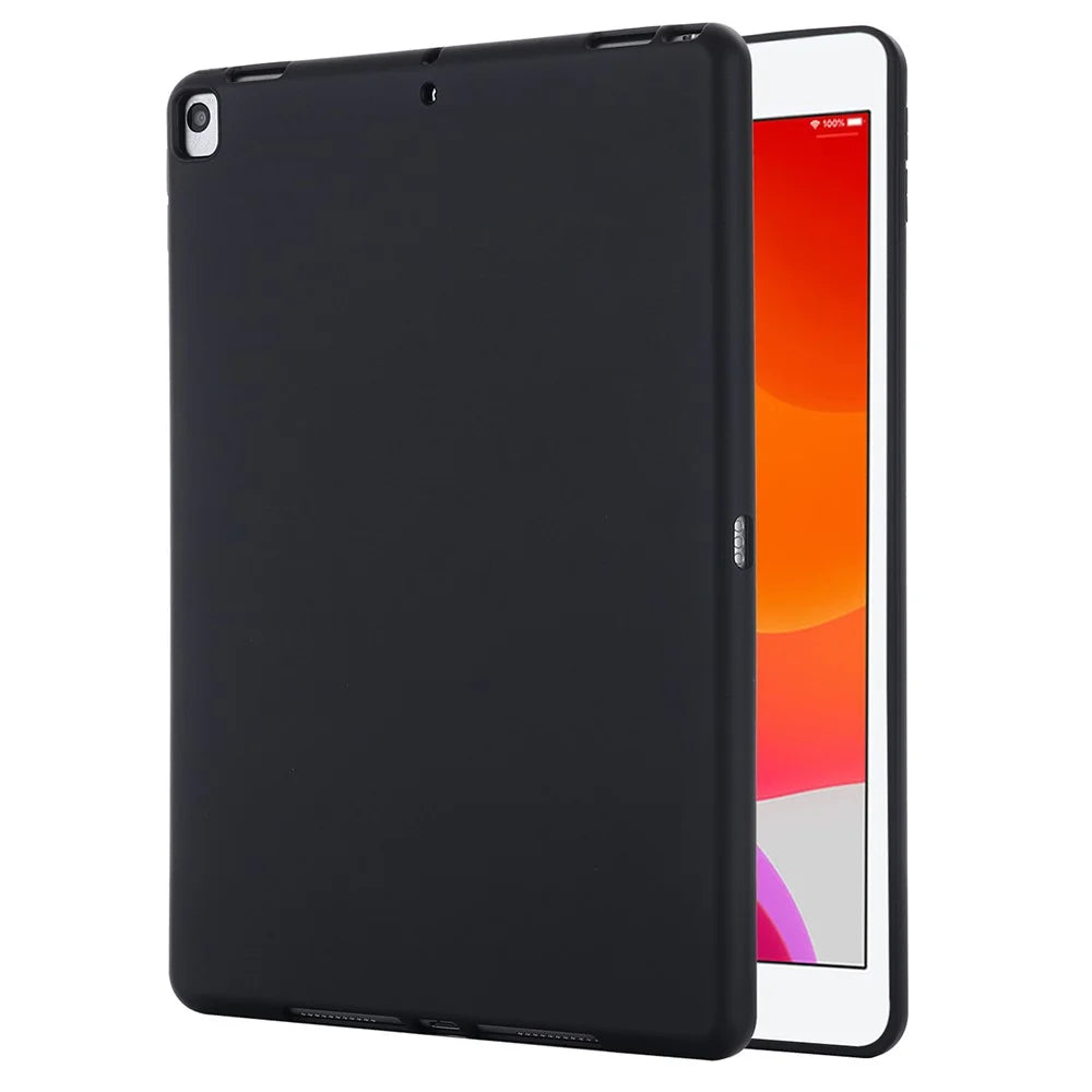 Liquid Silicone Gel Rubber Shockproof Slim Shell Full Body Protection Cover for iPad 10.2 (2020)/ (2021) / (2019) - Black - 1