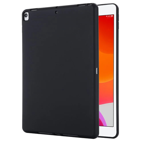 Liquid Silicone Gel Rubber Shockproof Slim Shell Full Body Protection Cover for iPad 10.2 (2020)/ (2021) / (2019) - Black - 1