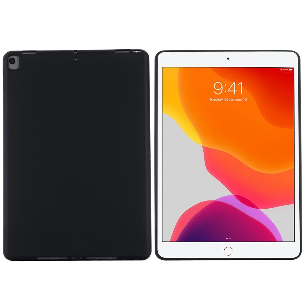 Liquid Silicone Gel Rubber Shockproof Slim Shell Full Body Protection Cover for iPad 10.2 (2020)/ (2021) / (2019) - Black - 2