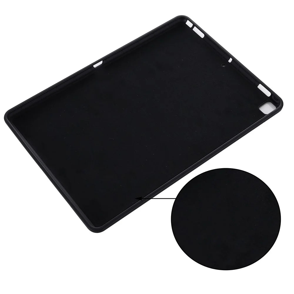 Liquid Silicone Gel Rubber Shockproof Slim Shell Full Body Protection Cover for iPad 10.2 (2020)/ (2021) / (2019) - Black - 6