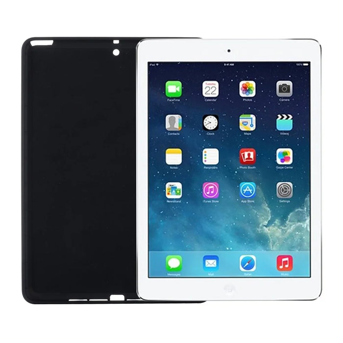 For iPad 9.7-inch (2018)/(2017)/iPad 5 Full Body Slim Soft Liquid Silicone Shockproof Protective Case - Black - 5