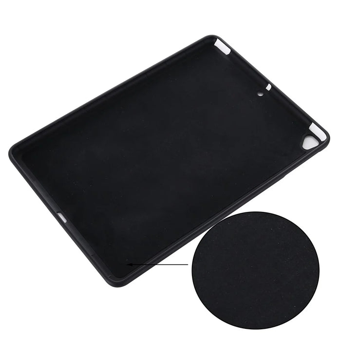 For iPad 9.7-inch (2018)/(2017)/iPad 5 Full Body Slim Soft Liquid Silicone Shockproof Protective Case - Black - 6