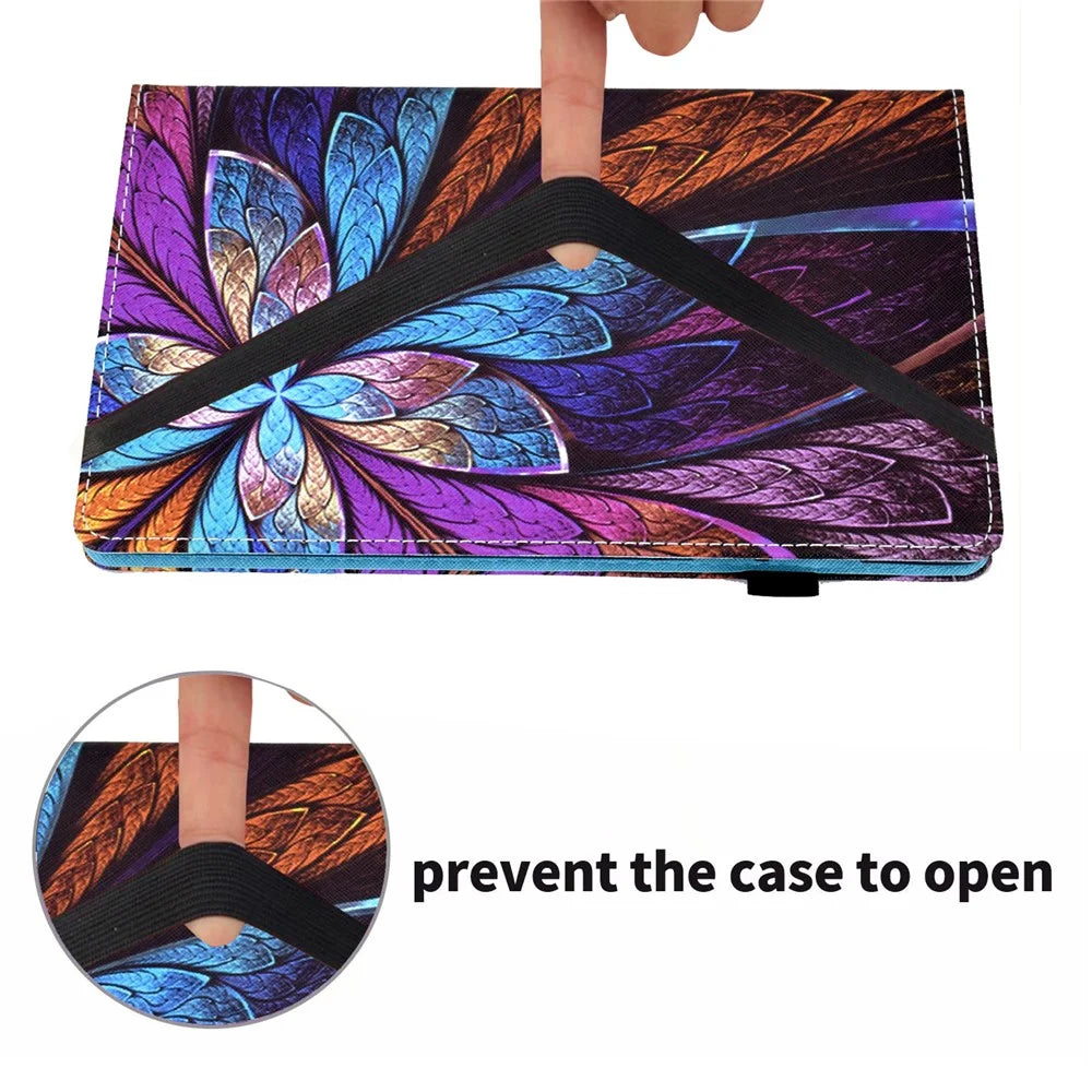 Tablet Case with Card Slots for iPad Air 11 (2026) / (2025) / (2024) / Pro 11(2022) / (2021) / (2020) / (2018) / Air (2020) (2022) - Colorful Flower - 2