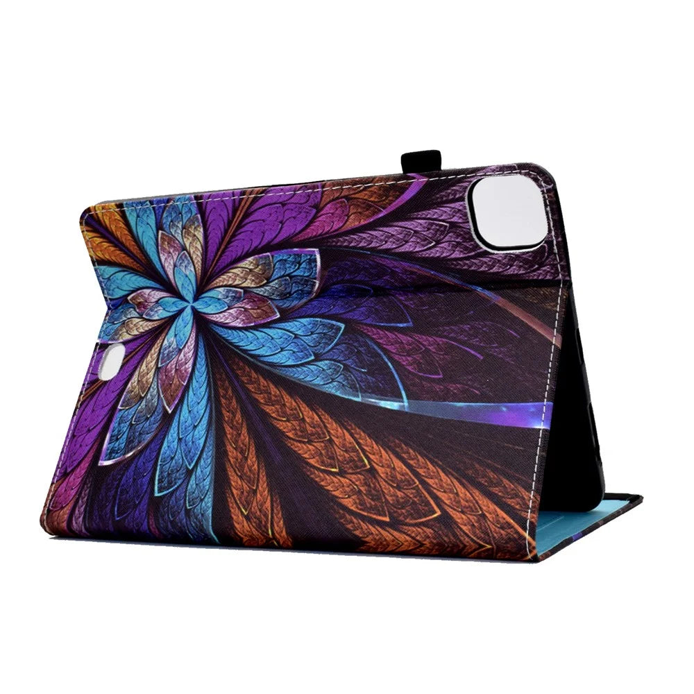 Tablet Case with Card Slots for iPad Air 11 (2026) / (2025) / (2024) / Pro 11(2022) / (2021) / (2020) / (2018) / Air (2020) (2022) - Colorful Flower - 7