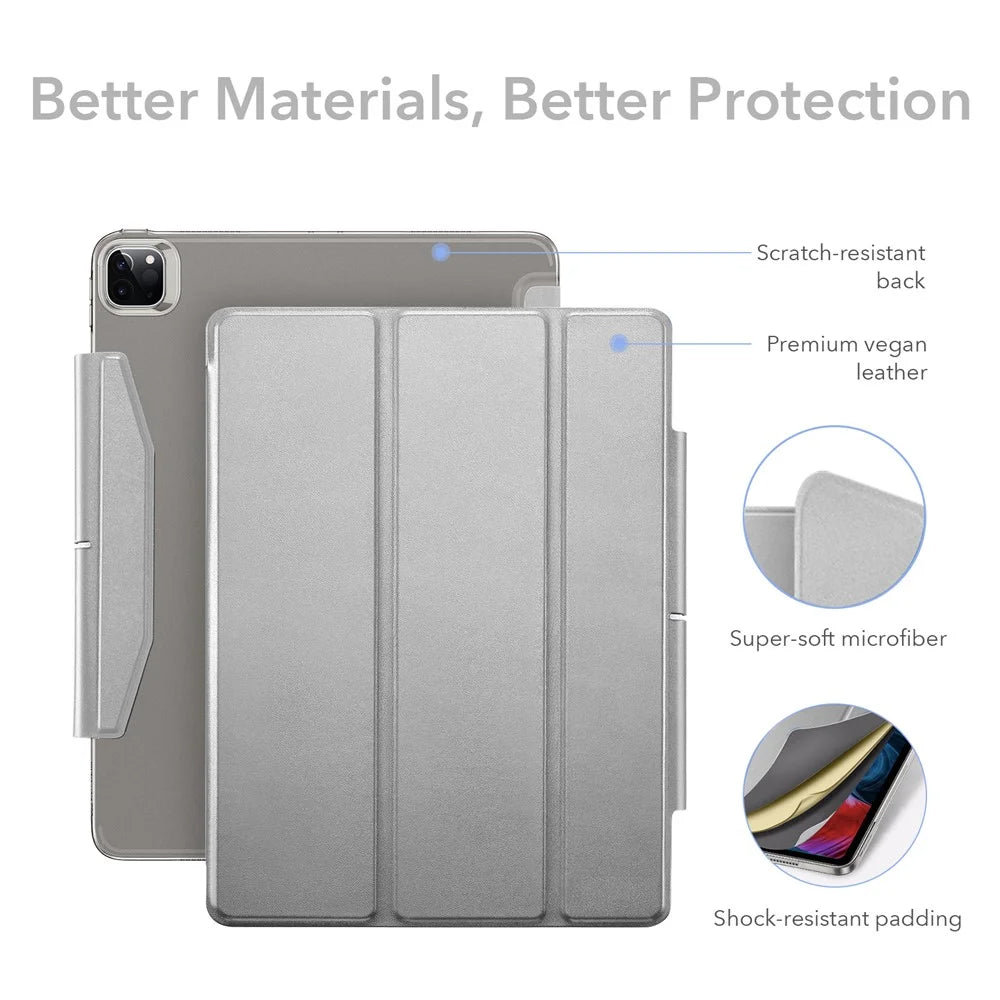 ESR Yippee Series Trifold Convenient Magnetic Attachment Smart Case for iPad Pro 12.9-inch (2022) / (2021) - Milky Way Grey - 2