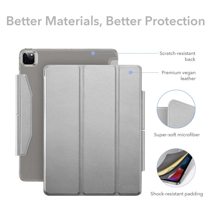 ESR Yippee Series Trifold Convenient Magnetic Attachment Smart Case for iPad Pro 12.9-inch (2022) / (2021) - Milky Way Grey - 2