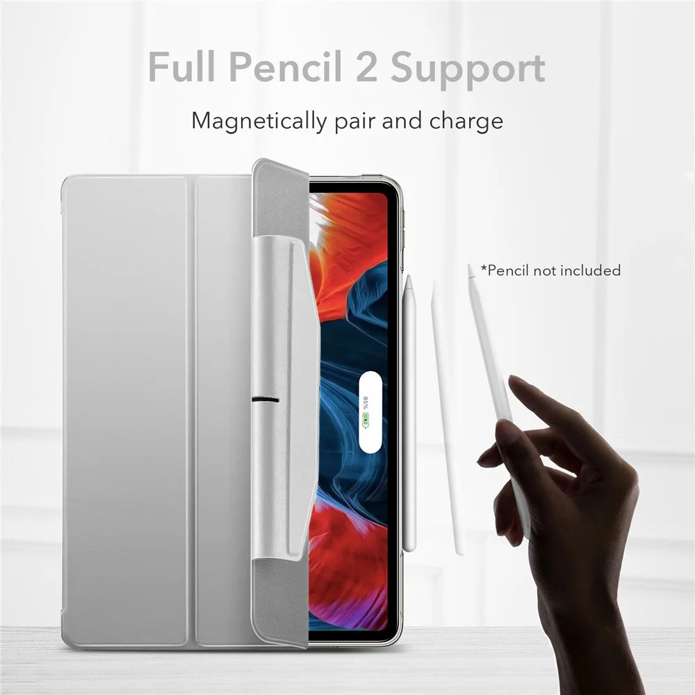 ESR Yippee Series Trifold Convenient Magnetic Attachment Smart Case for iPad Pro 12.9-inch (2022) / (2021) - Milky Way Grey - 5