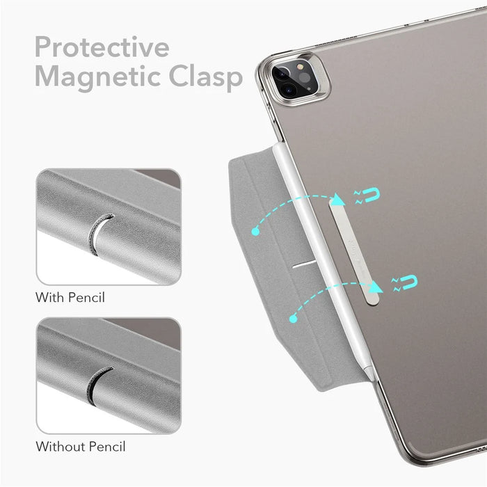 ESR Yippee Series Trifold Convenient Magnetic Attachment Smart Case for iPad Pro 12.9-inch (2022) / (2021) - Milky Way Grey - 6