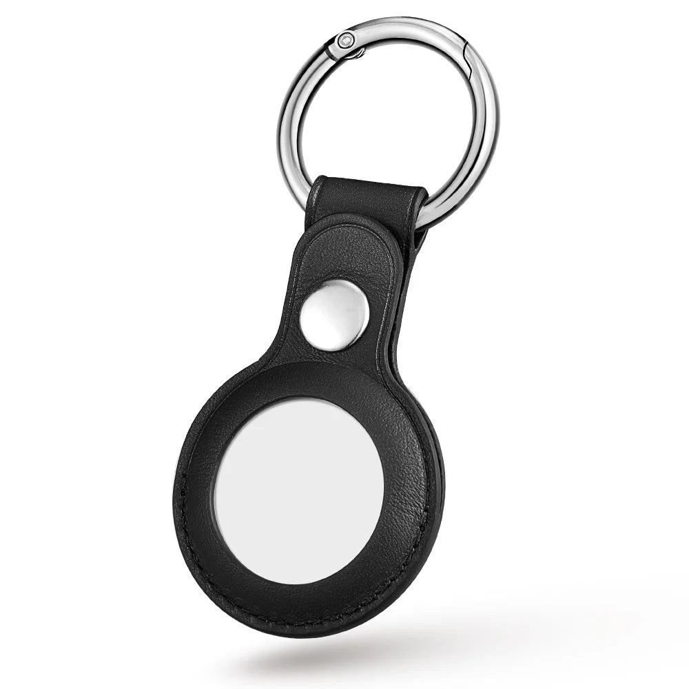 ESR Genuine Leather Keychain Protective Cover for Apple AirTag - Black - 2
