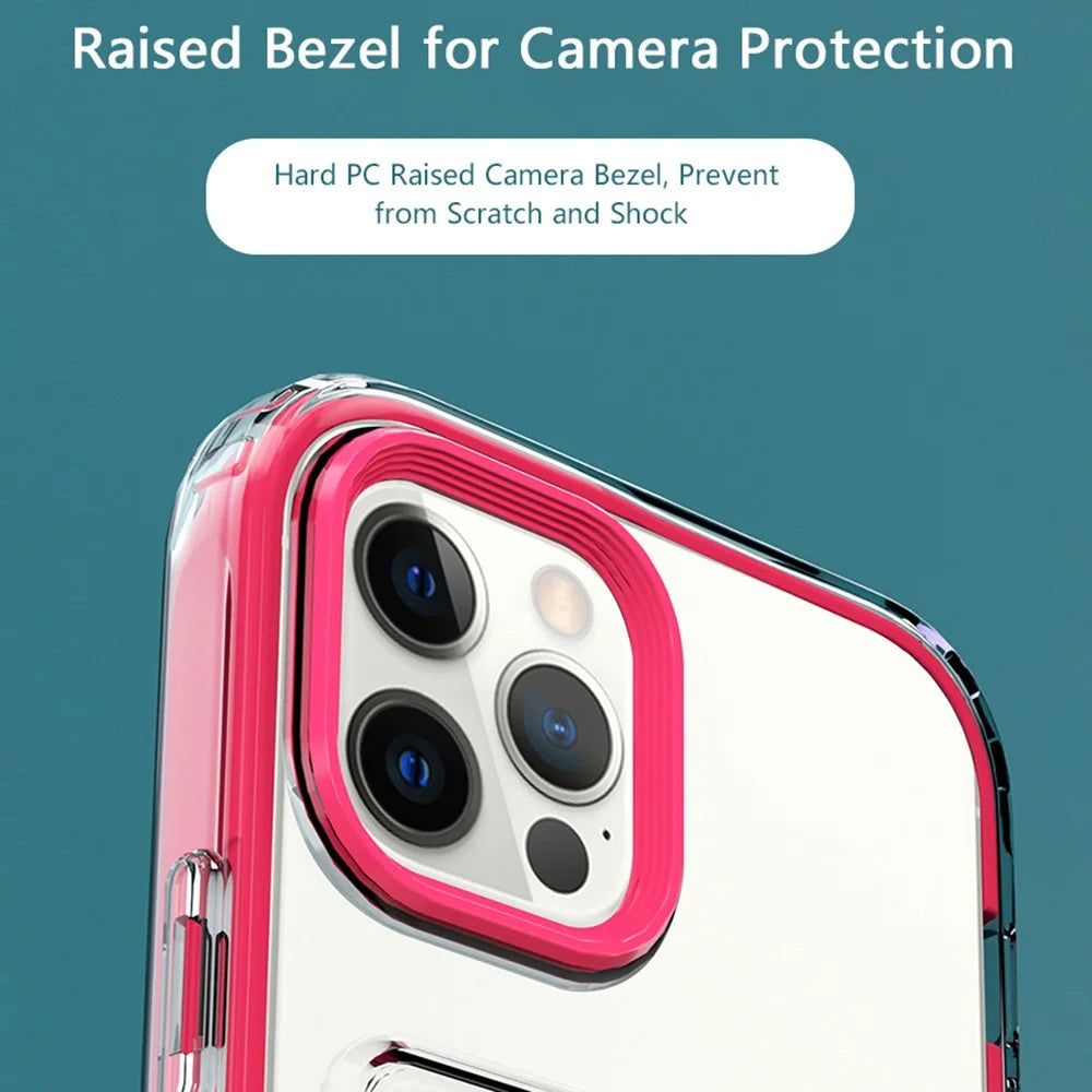 Clear Gradient Soft TPU Shock-Absorbing Bumper Protective Case with Card Holder for iPhone 12 6.1 inch / 12 Pro 6.1 inch - Transparent Black - 4