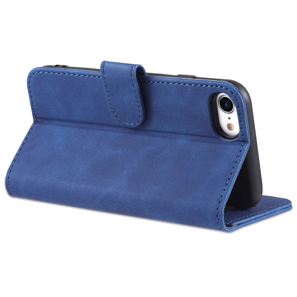 AZNS PU Leather Phone Cover Wallet Case Stand Design for iPhone 7 4.7 inch/8 4.7 inch/SE (2020)/SE (2022) - Blue - 5