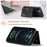 DG.MING M2 Series Kickstand Design Magnetic Tri-fold Wallet Leather Phone Case Shell for iPhone 12 Pro Max 6.7 inch - Black - 2