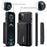 DG.MING M2 Series Kickstand Design Magnetic Tri-fold Wallet Leather Phone Case Shell for iPhone 12 Pro Max 6.7 inch - Black - 6