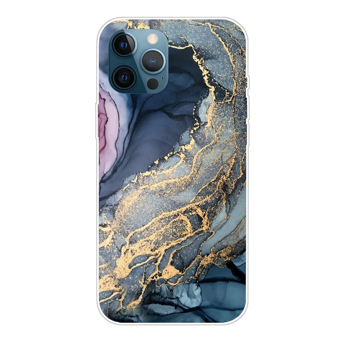 Abstract Marble Pattern Flexible TPU Back Shell for iPhone 13 Pro 6.1 inch - Style N - 1