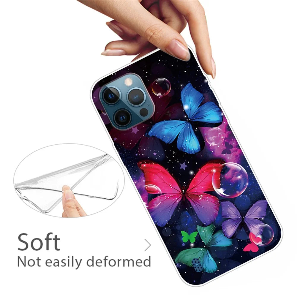 Pattern Printing IMD Workmanship TPU Back Case for iPhone 13 Pro 6.1-inch - Beautiful Butterfly - 3