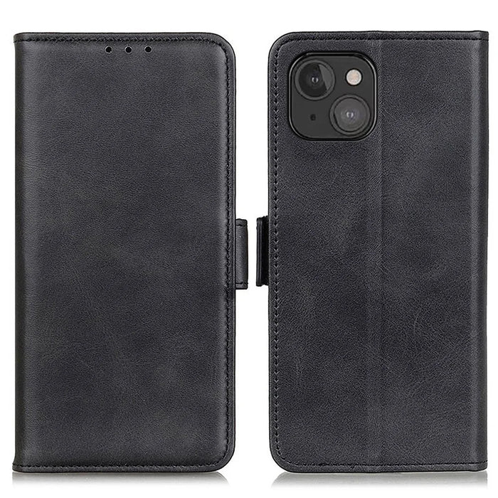 Magnetic Clasp Anti-fall Wallet Leather Stand Case Cover for iPhone 13 mini 5.4 inch - Black - 1