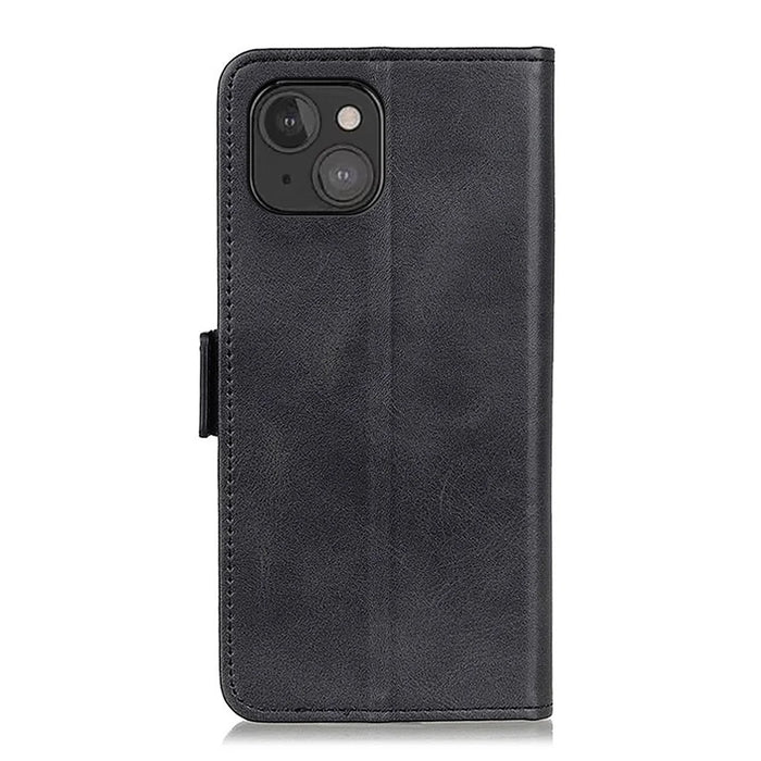 Magnetic Clasp Anti-fall Wallet Leather Stand Case Cover for iPhone 13 mini 5.4 inch - Black - 3