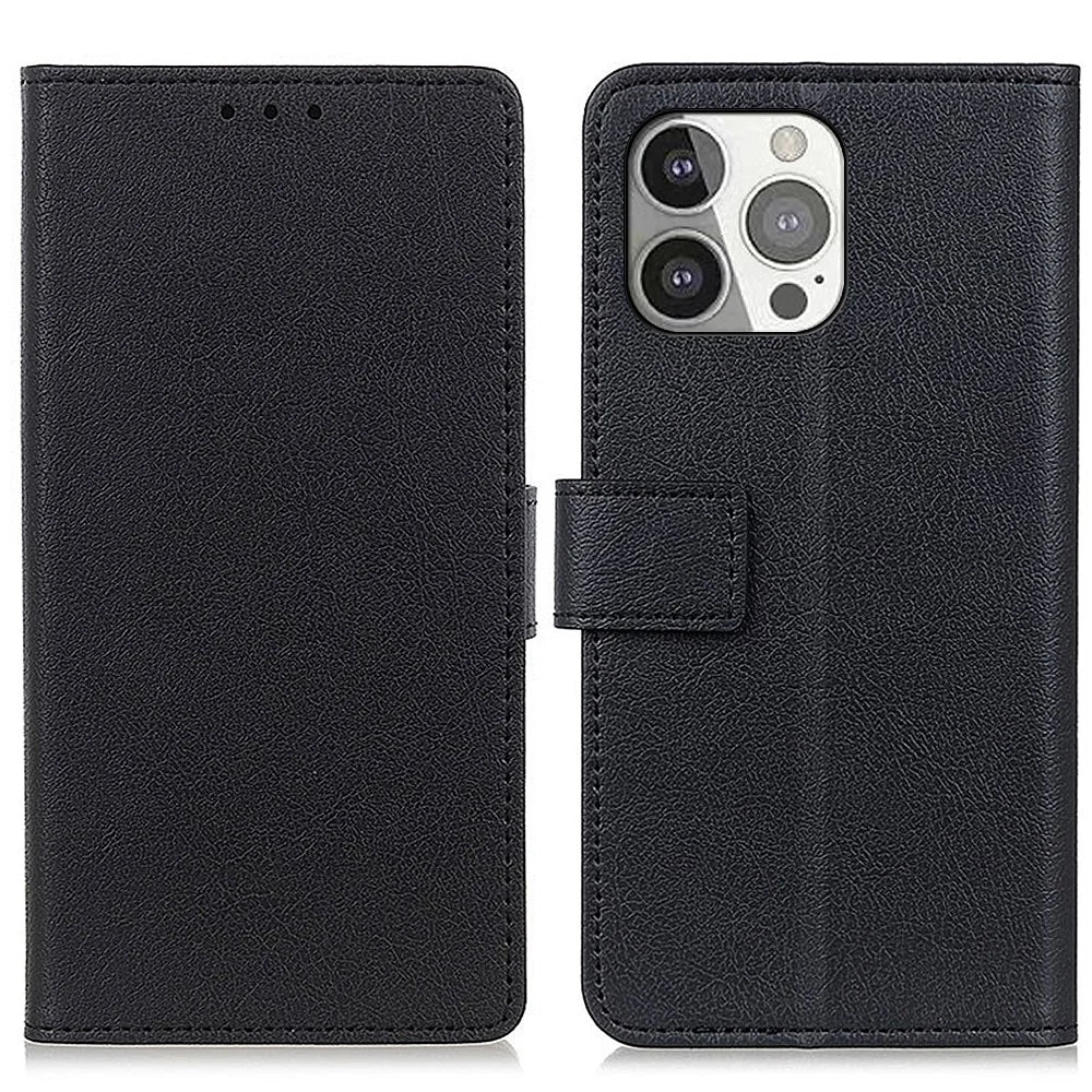 Anti-drop PU Leather Wallet Stand Design Case Protective Shell for iPhone 13 Pro 6.1 inch - Black - 1