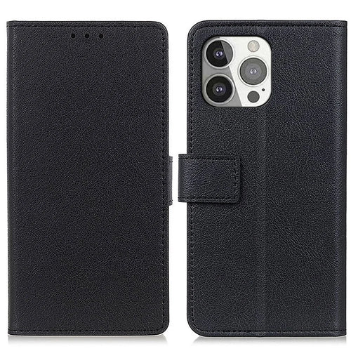 Anti-drop PU Leather Wallet Stand Design Case Protective Shell for iPhone 13 Pro 6.1 inch - Black - 1