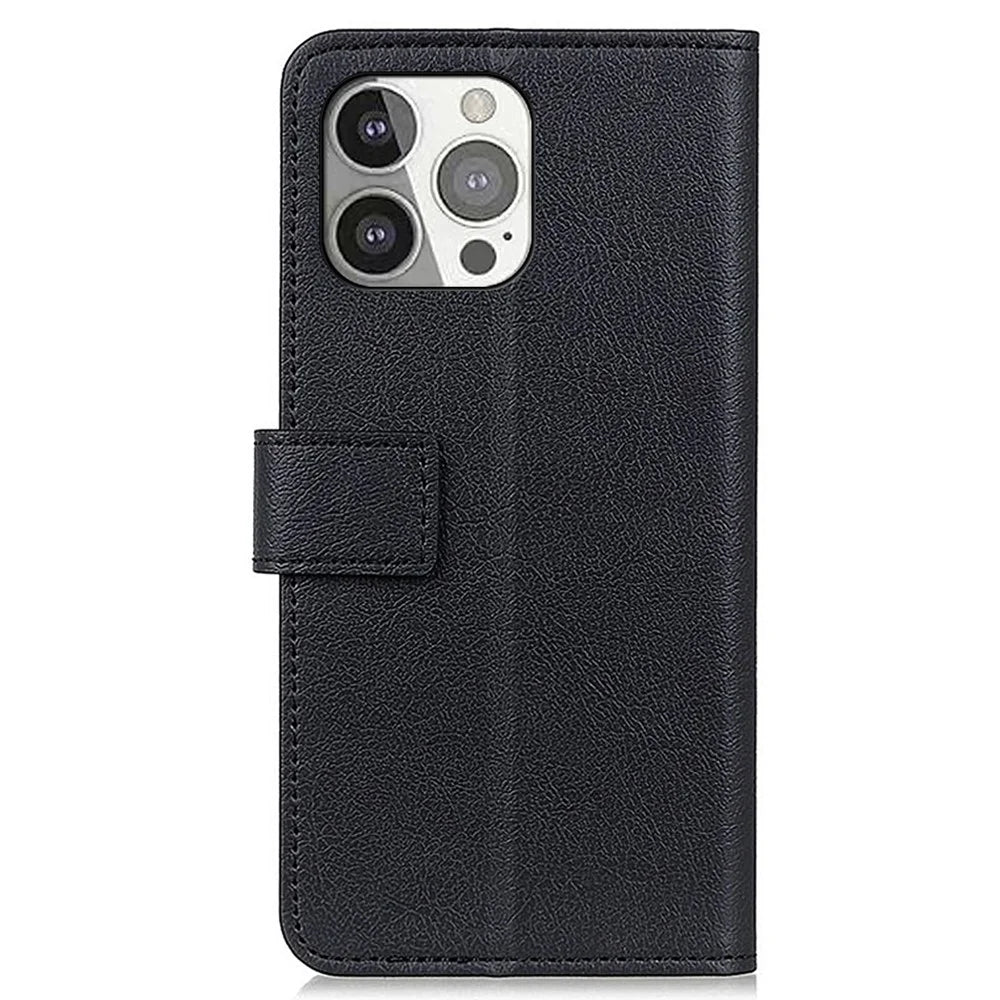 Anti-drop PU Leather Wallet Stand Design Case Protective Shell for iPhone 13 Pro 6.1 inch - Black - 3