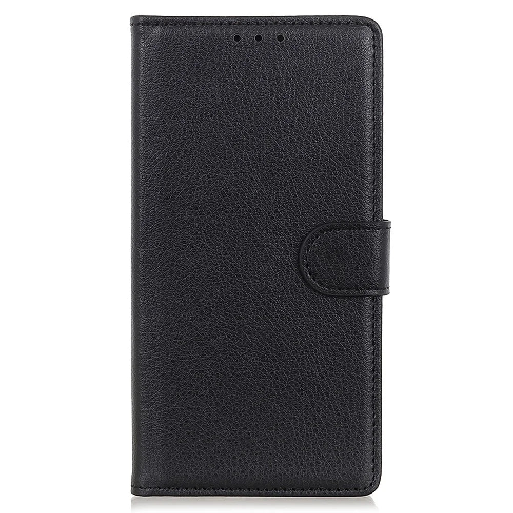 For iPhone 13 Pro Max 6.7 inch Phone Wallet Case Litchi Texture Leather Drop-proof Phone Protector with Stand - Black - 2