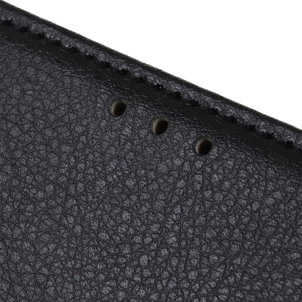 For iPhone 13 Pro Max 6.7 inch Phone Wallet Case Litchi Texture Leather Drop-proof Phone Protector with Stand - Black - 7