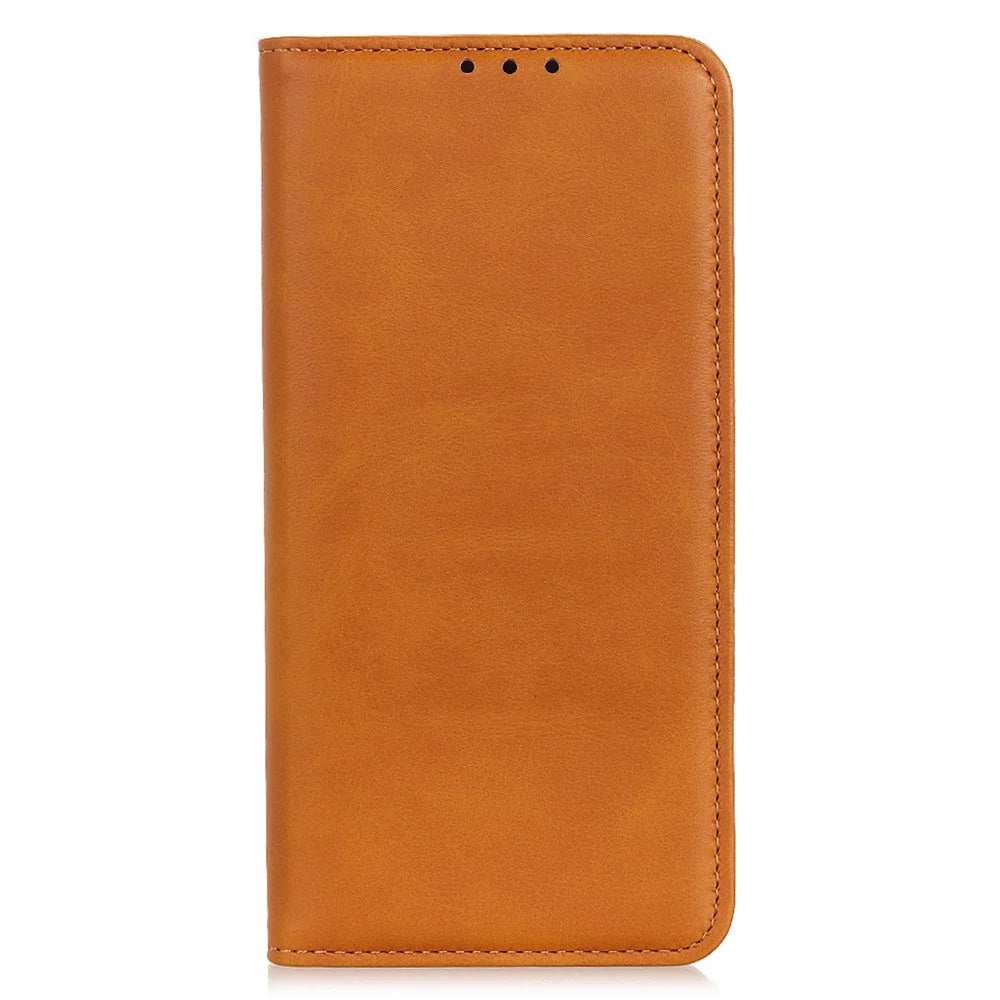 Split Leather Auto-absorbed Wallet Stand Phone Cover for iPhone 13 Pro Max 6.7 inch - Brown - 2