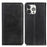 All-round Protection Auto-Absorbed Split Leather Wallet Stand Phone Cover for iPhone 13 Pro 6.1 inch - Black - 1