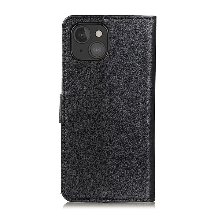 Wallet Design Classic Litchi Texture Leather Phone Stand Case for iPhone 13 mini 5.4 inch - Black - 3