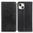 Split Leather Magnetic Auto-absorbed Wallet Phone Stand Shell Case for iPhone 13 6.1 inch - Black - 1