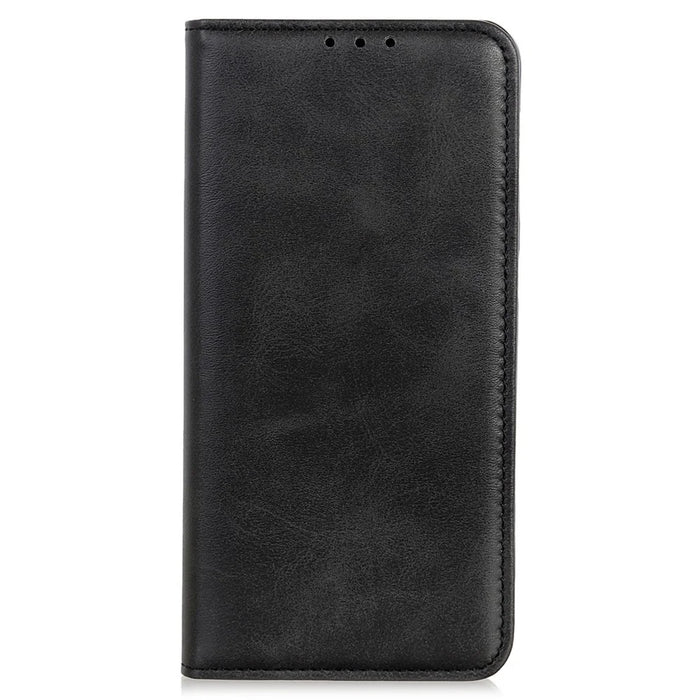 Split Leather Magnetic Auto-absorbed Wallet Phone Stand Shell Case for iPhone 13 6.1 inch - Black - 2