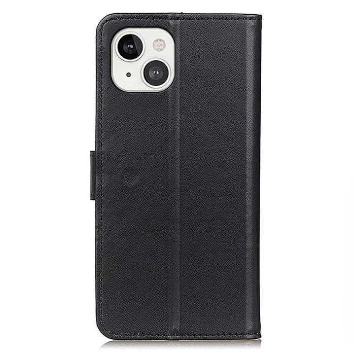 Shockproof Leather Magnetic Clasp Stand Wallet Design Phone Case Shell for iPhone 13 6.1 inch - Black - 3