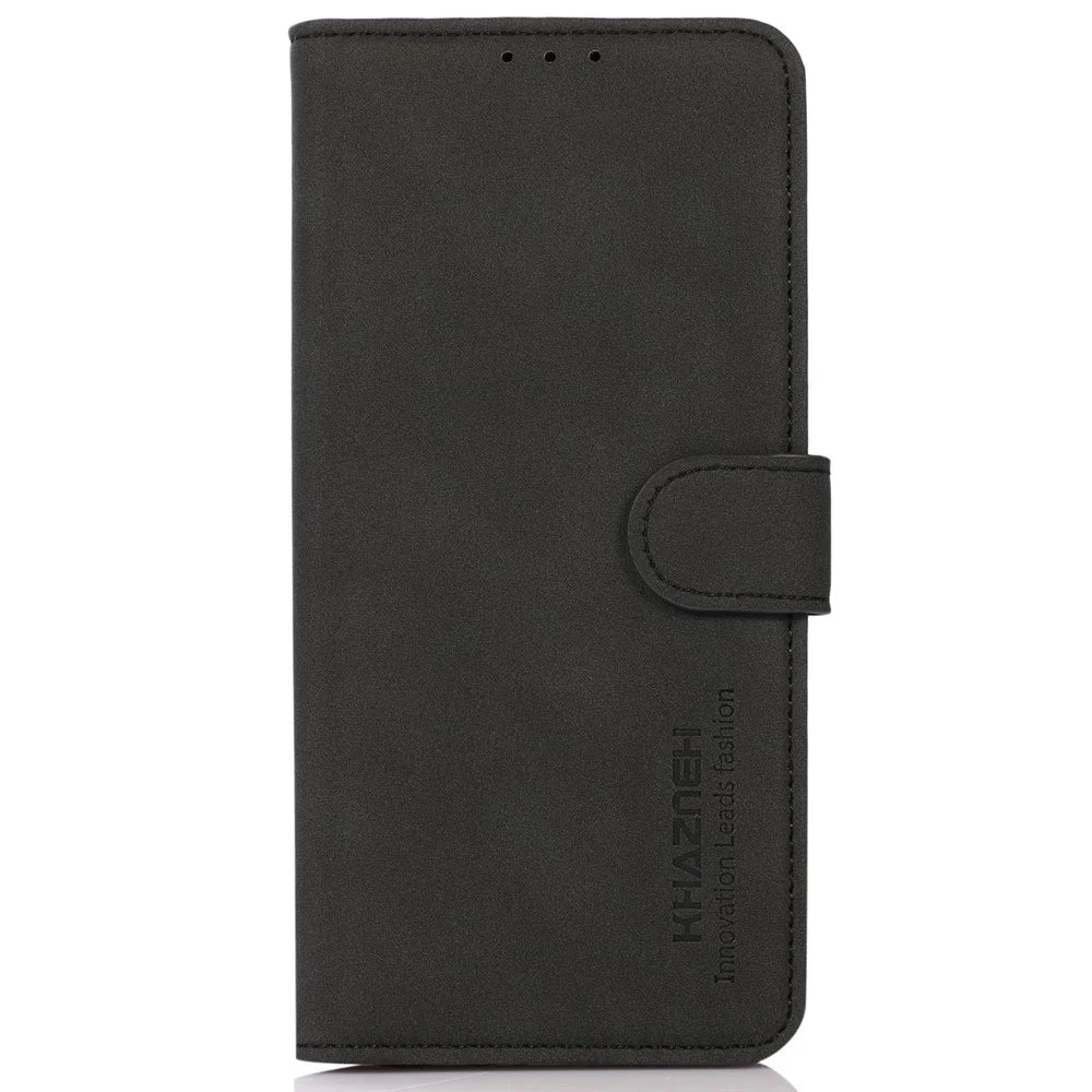 KHAZNEH PU Leather Phone Wallet Design Cover Case with Stand for iPhone 13 mini 5.4 inch - Black - 2
