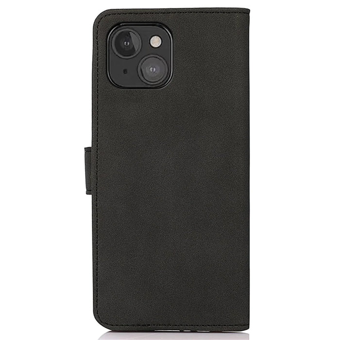 KHAZNEH PU Leather Phone Wallet Design Cover Case with Stand for iPhone 13 mini 5.4 inch - Black - 3