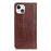 Litchi Texture Split Leather Magnet Absorption Wallet Stand Case Cover for iPhone 13 6.1-inch - Brown - 3